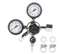 Regulador de CO2 para Barril de Cerveza, Válvula Reductora de Presión, Doble Indicador 0-3000 PSI y 0-60 PSI, Latón Cromado, Conexión W21.8, para Cerveza Casera y Refresco