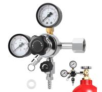 Regulador de CO2, Válvula Reguladora de Presión CO2 de Barril de Cerveza, Regulador de CO2 Profesional Reutilizable, Regulador de Presión con Rosca W21.8 y Doble Manómetro para Máquina de Cerveza