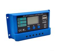 Regulador de controlador solar de 12 V 24 V con tecnología PWM, pantalla LCD y opciones de corriente 10 A 20 A 30 A para baterías de fosfato de hierro ácido y litio (10 A)