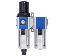 Regulador de filtro de aire comprimido Combo Combo de alta eficiencia Aceite de agua Trap Separador 3 en 1 unidad para s neumáticos Aleación de aluminio Construcción PT3/8 PT1/2 (GFC400-10)