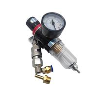 Regulador de filtro de aire neumático AFR2000 G1/4 con manómetro/válvula de control de flujo/drenaje del compresor de aire/controlador de velocidad (AFR2000 ADD PC6 mm, cobre)