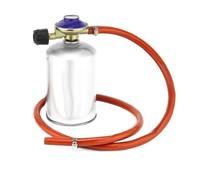 Regulador de gas ajustable de 30 mbar para camping, válvula de latón con | Abrazadera de manguera para cilindros Campingaz 901 904 907 uso exterior estufa