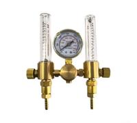Regulador de gas argón de latón CGA-580 de entrada de doble salida para dispositivo de soldadura de cilindro de helio UK (CGA580)