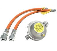 Regulador de gas LPG-Megastore 1,2 kg/h para autocaravana y caravana 30 mbar + manguera de 40 cm. Conector de regulador de gas para caravana compatible con 8 y 10 mm