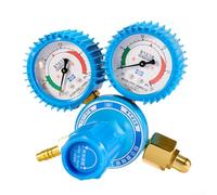 Regulador de gas propileno para oxígeno, acetileno propano, válvula reductora de presión a prueba de golpes con manómetro, accesorio de equipo de soldadura de aleación de aluminio, azul (medidor de