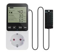 Regulador de humedad - Enchufe higrostato con sonda, regulador de temperatura, enchufe de 230 V, interruptor de temperatura con alarma, higrostato digital, regulador de humedad para deshumidificador,