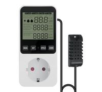 Regulador de humedad, higroostato, enchufe regulador de humedad con sensor 230 V, higrostato digital, regulador de humedad, regulador de humedad con alarma para humidificador, deshumidificador, hongo