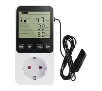 Regulador de humedad, regulador de temperatura, enchufe de 230 V, regulador de humedad con sensor de 1.4 m, termostato digital con pantalla LCD, interruptor de temperatura para humidificador