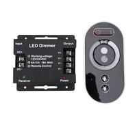 Regulador de Intensidad, CC 12 V-24 V 18 A 0%-100% Atenuación Continua PWM Atenuador de Tira de Luz LED con Control Remoto RF Ajustar el Brillo Interruptor de Tira de Luces LED