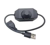 Regulador de intensidad de botón LED USB CC 5 V banda brillo interruptor controlador enchufe para 5050 3528 2835 5 V tira luces (negro)