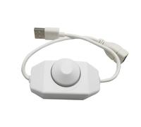Regulador de intensidad de botón LED USB CC 5 V banda brillo interruptor controlador enchufe para 5050 3528 2835 5 V tira luces (blanco)