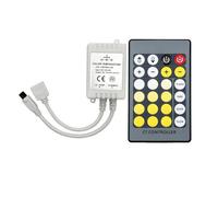 Regulador de intensidad de control remoto de 24 teclas for ajustar el brillo con enchufe de CC for tira de luz LED de temperatura de color dual DC12V-24V