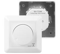 Regulador de intensidad LED, 230 V, para lámparas LED y bombillas incandescentes, color blanco, universal, regulador de intensidad, 5 - 300 W, bombilla regulable y lámpara halógena