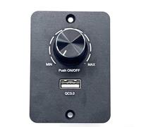 Regulador de intensidad LED CC 12 V 24 V con atenuación PWM y carga rápida USB, soporta hasta 5 A, parpadeo y ajuste de brillo silencioso para iluminación de RV y barco