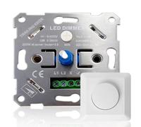 Regulador de intensidad LED de 230 V, incluye placa de cubierta blanca, regulador de intensidad empotrable, para bombillas LED regulables y halógenas, 5 - 200 W