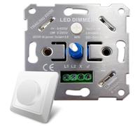 Regulador de intensidad LED de 230 V, regulador de intensidad para bombillas LED, interruptor de luz regulable empotrado, regulador giratorio compatible con interruptor GIRA & Hue, 5-200 W, incluye