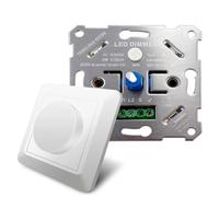 Regulador de intensidad LED de 3 a 250 W, incluye regulador giratorio para lámparas LED regulables y halógenas, 5 - 200 W, regulador de intensidad universal, interruptor de intensidad, incluye tapa