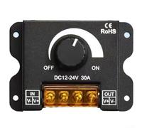Regulador de intensidad LED digital de 12 V 24 V 30 A para tiras de un solo color con función de memoria y cuerpo disipador de calor de aleación de aluminio