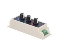 Regulador de intensidad LED RGB de 3 canales, DC12V-24V, ajuste de perilla giratoria, carcasa PC+ABS, para control de tira LED y módulo