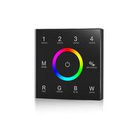 Regulador de intensidad LED táctil de 12-24 V, color único, temperatura de color, PWM, voltaje constante, panel 2,4 G, panel RGB/RGBW T4(T3 1 RGB vertical stripe panel black)
