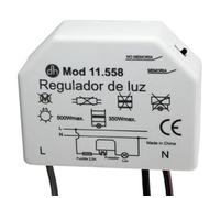 Regulador de luz de cajetín 350W, compatible con diversas bombillas, ideal para controlar la intensidad lumínica y ahorrar energía.