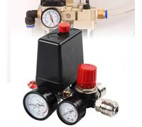 Regulador de presión, compresor de interruptor de presión de compresor de aire de 220 V con 2 manómetros, válvula de control del interruptor del compresor regulador, compresor de aire accesorios