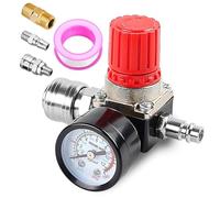 Regulador de presión de 1/4", 3 agujeros, regulador de presión de aire comprimido, válvula de conmutación de presión con manómetro, interruptor de presión, válvula de regulación de 175 PSI para