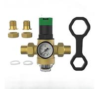 Regulador de presión de agua de acero inoxidable, indicador integrado con rango ajustable de 0,1 a 0,16 MPa, filtro de pantalla resistente a los sedimentos (C)