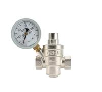 Regulador de presión de agua para RV, Válvula reductora de presión latón tipo pistón DN15 DN20 con manómetro opcional(DN15 with gauge)