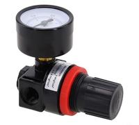Regulador de presión de aire con manómetro para sistemas de aire comprimido - 1/10.2 cm para entrada/salida NPT, ajustable 0.5-8.5 kgf/cm² (20-100 PSIG), construcción de aleación y plástico