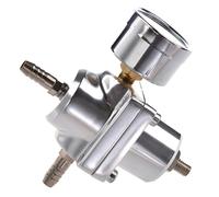 Regulador de presión de combustible universal ajustable para automóvil con manómetro plateado.