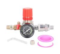 Regulador de presión del compresor de aire con indicador de cuadrante de 0-180 PSI - Válvula de control de flujo de gas con tres puertos de interfaz de 1/4 de pulgada y un
