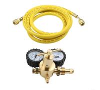Regulador de presión para nitrógeno de latón, G5/8 y CGA580, con manómetro de 200 bar y tubo de 2 m, alcance 25 m³/h para uso industrial y laboratorio (B)