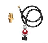 Regulador de propano ajustable 0-30 PSI con manómetro y manguera de 4 pies para barbacoas de gas, freidoras y hogueras, tipo 1 para conexión QCC1, control de presión preciso para cocinar al aire libre