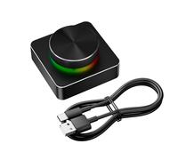 Regulador de sonido ajustable USB con botón silencioso programable Iluminación de color para PC Carcasa de aluminio Regulador de sonido mecánico