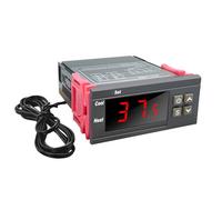 Regulador de temperatura digital 110-220 V, Termostato digital con sonda de sensor impermeable de 1 m, Relés doble Temperaturwachter für Heizen Kühlen Acuario Incubadora Terrario