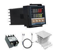 Regulador de temperatura digital REX-C100, 0 ℃ ~ 1300 ℃ Alarma PID Controlador de temperatura, Digital Smart Termostato Relé SSR Salida, Tipo K Termopar