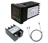 Regulador de temperatura digital REX-C100, 0 ℃ ~ 1300 ℃ alarma PID controlador de temperatura Kits Digital inteligente termostato relé salida con tipo K