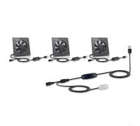Regulador de temperatura USB 80/120 mm, 0 - 60 °C ajustable, 3 velocidades silenciosas 19,3 dB, doble rodamiento de bolas, para rack AV/invernadero/recinto para animales (U03T1225JGX3)