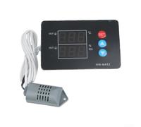 Regulador de temperatura y humedad con pantalla digital, termostato higrostato de salida doble, rango de medición de -20 a 60 °C, 0-100% RH, montaje 84 x 57 mm, modelo HW-M453(HW453-220V)