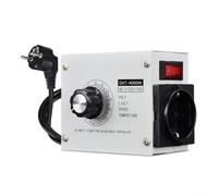 Regulador de velocidad ajustable de 4000 W, CA 220 V, regulador de voltaje para sistemas de calefacción y ventiladores, protección contra sobrecarga con fusible, carcasa de metal galvanizado