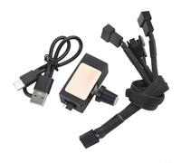Regulador de velocidad de ventilador PWM para ventiladores de 4 cables de 12 V, controlador USB-C a KF2510 de 4 pines con perilla, ciclo de trabajo 0-100%, entrada de 5 V a salida de 12 V, negro (C)