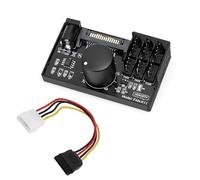 Regulador de velocidad del ventilador de 12 V de 4 pines, con conexiones SATA y CC, concentrador de ventilador de PC con conexiones SATA y CC, CC 5525, soporta 6 ventiladores, Max Total 60 W 5 A