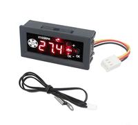 Regulador de velocidad del ventilador de 4 cables para PWM regulación de temperatura CC 12 V 3 A pantalla digital para PC carcasa servidor refrigeración negro ABS compacto (3P + anillos)