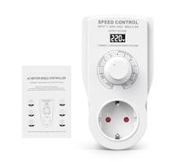 Regulador de Velocidad Motor 220V AC Regulador de Voltaje continuo Amoladora angular Soplador Extractor con Indicador Tensión 1600W carga resistiva 500W carga inductiva Enchufe europeo