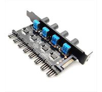 Regulador de ventilador de caja de computadora de 12 V, 8 vías, 4 perillas, SATA