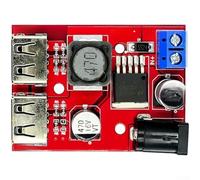 Regulador de voltaje DC-DC 6V-40V a 5V 3A Dual USB Output Step Down Module para Solar para caravana Motocicleta Rojo
