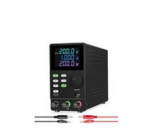 Regulador de Voltaje de Fuente de alimentación de Banco de 200V 1A CC Interruptor de regulador de Pantalla LED Variable estabilizado Ajustable(SPPS2001D -Black)