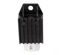 Regulador de voltaje de motocicleta 12 V 4 pines para scooter GY6 50-150 ccm para ATV ciclomotor rectificador con carcasa de metal (negro)