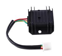 Regulador de Voltaje para Motocicleta, 4 Hilos 4 Pines, Rectificador Estabilizador 12V para Moto Scooter Ciclomotor ATV de 150-250CC, Negro, Protege la Batería y el Sistema Eléctrico